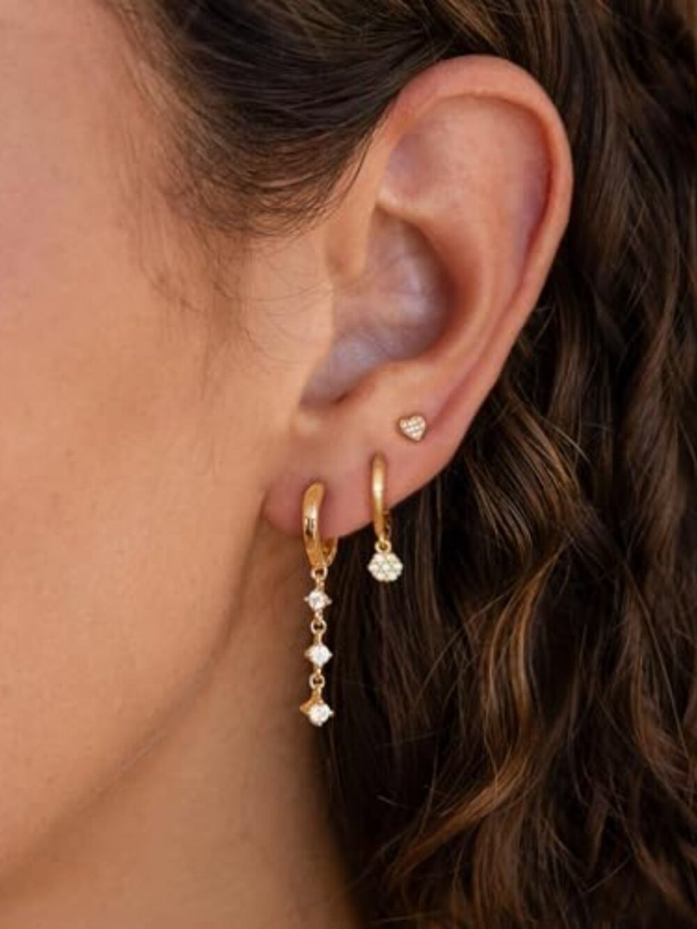 New - Gold Dangle Earrings for Women,Prom Jewelry Dainty Earring 14K Gold Plated - Picture 2 of 2